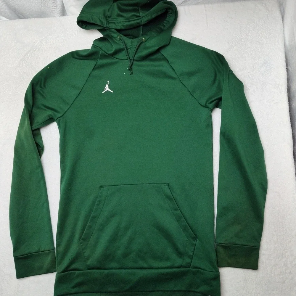 Jordan Hoodie Mens Small Green Pullover Alpha‎ Pockets Graphic Fleece AR4311